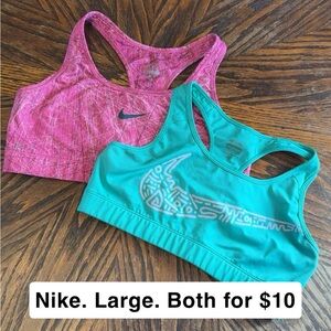 Nike Pink and Teal Sports Bras